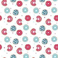 seamless pattern with glazed donuts. Bright juicy pattern on a white background vector