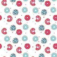 seamless pattern with glazed donuts. Bright juicy pattern on a white background vector