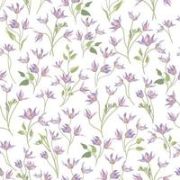 Floral seamless pattern. Flower garden ornamental white background. Flourish garden texture vector