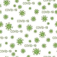 Virus epidemic seamless pattern. Backdrop with illustration of novel Coronavirus 2019-nCoV background.  Ornamental COVID-19 medical design. Abstract bacterium tile texture. vector