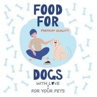 Pet Food Label Templates Set. Abstract Vector Packaging Design Layouts Collection. Typography Banners with Hand Drawn Retriever, Corgy and Beagle Dog Breeds Sketch Faces Background.