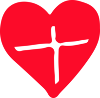 conception de signe icône coeur dessiné à la main png