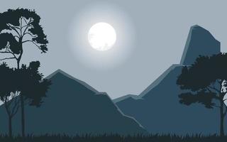 landscape with trees and mountains vector