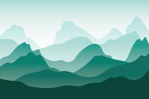 Vector landscape with fog  of green mountain. eps file