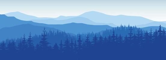 paisaje vectorial con montañas azules vector