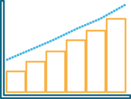 design de símbolo de sinal de ícone de gráfico de dados de negócios png