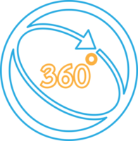 360 Degree icon sign symbol design png