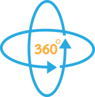 Diseño de símbolo de signo de icono de 360 grados png