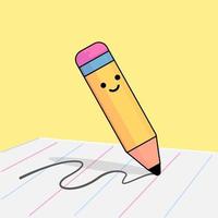 Cute Doodle Pencil Vector Character Good For Illustration, Icon, and Any Graphic Resource