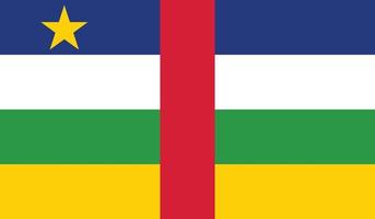 ilustración vectorial de la bandera de la república centroafricana. vector