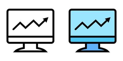 ilustración vectorial gráfico de análisis, gráfico, icono en línea vector