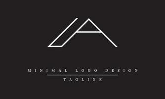 IA or AI Minimal Logo design Vector