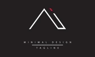 IA or AI Minimal Logo design Vector