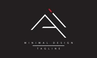 IA or AI Minimal Logo design Vector