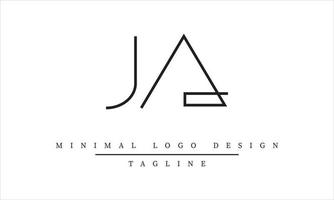 IA or AI Minimal Logo design Vector