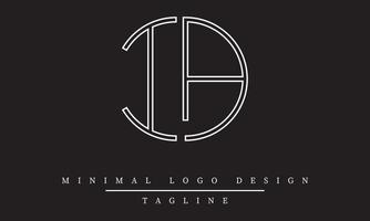 IA or AI Minimal Logo design Vector