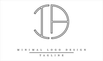 IA or AI Minimal Logo design Vector