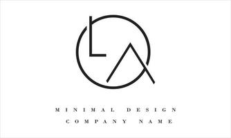 LA or AL Minimal Logo Design vector