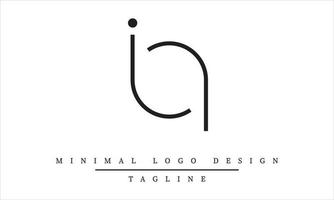 IA or AI Minimal Logo design Vector