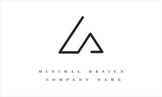 LA or AL Minimal Logo Design vector