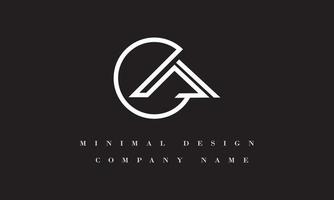 LA or AL Minimal Logo Design vector