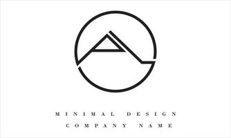 LA or AL Minimal Logo Design vector