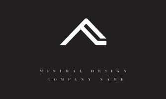 LA or AL Minimal Logo Design vector