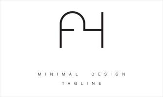 AH or HA Minimal Logo design vector