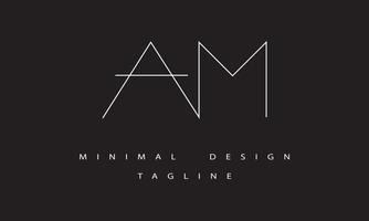 AM or MA Minimal Logo vector