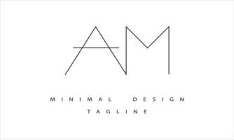 AM or MA Minimal Logo vector