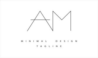 AM or MA Minimal Logo vector