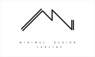 AN or NA Minimal Logo Design Illustration vector