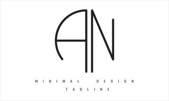 AN or NA Minimal Logo Design Illustration vector