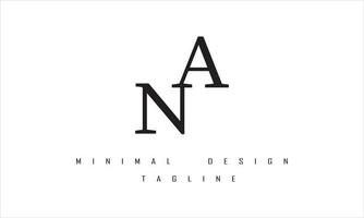 AN or NA Minimal Logo Design Illustration vector