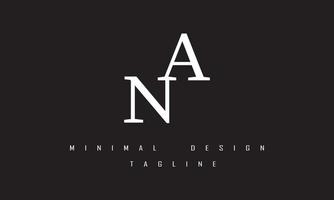 AN or NA Minimal Logo Design Illustration vector