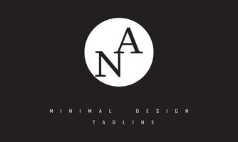 AN or NA Minimal Logo Design Illustration vector