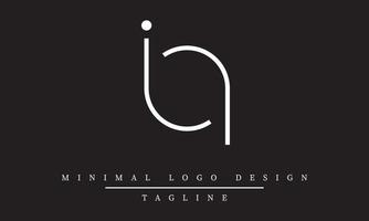 IA or AI Minimal Logo design Vector