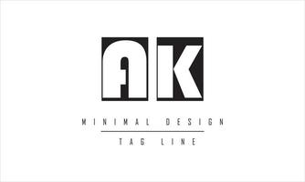 Ilustración de arte vectorial de diseño de logotipo ak o ka vector