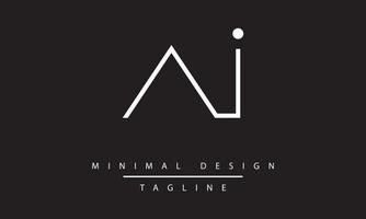 IA or AI Minimal Logo design Vector