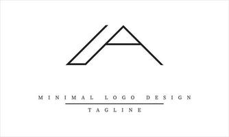 IA or AI Minimal Logo design Vector