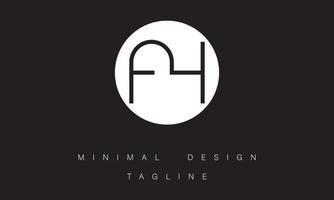 AH or HA Minimal Logo design vector