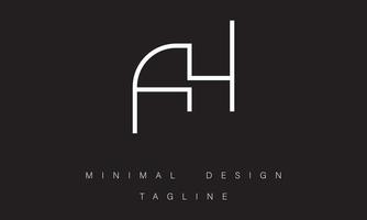 AH or HA Minimal Logo design vector