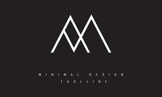 AM or MA Minimal Logo Design Vector Art Illustration