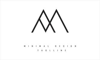 AM or MA Minimal Logo Design Vector Art Illustration