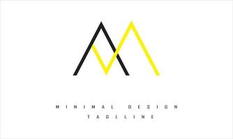 AM or MA Minimal Logo Design Vector Art Illustration