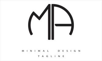AM or MA Minimal Logo vector