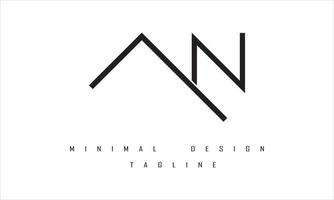 AN or NA Minimal Logo Design Illustration vector