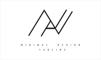 AN or NA Minimal Logo Design Illustration vector