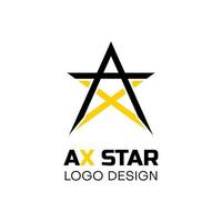 as star logo design in black and yellow color. vector illustration