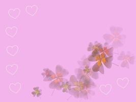 flowers and hearts over pink background with copy space photo